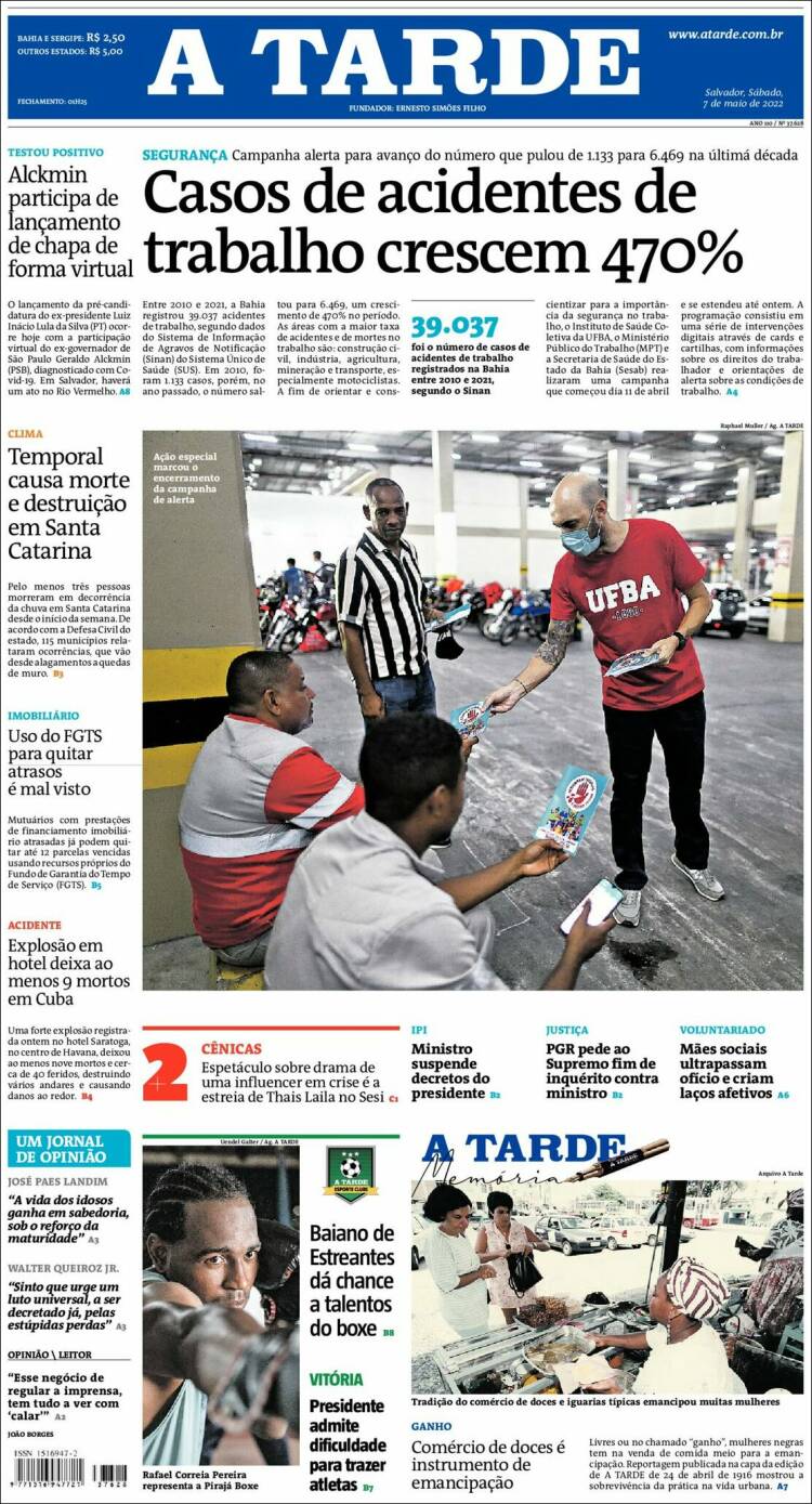 Portada de Diário A Tarde (Brasil)
