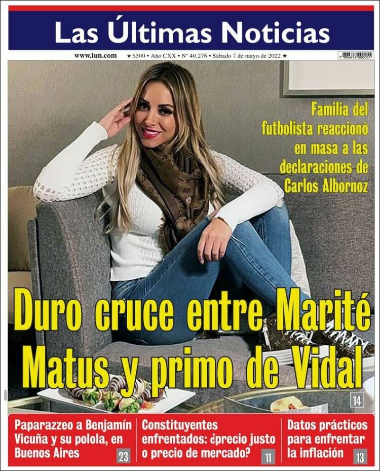 Portada de Las Últimas Noticias (Chile)
