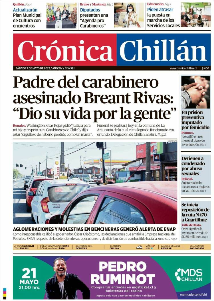 Portada de Crónica Chillán (Chile)