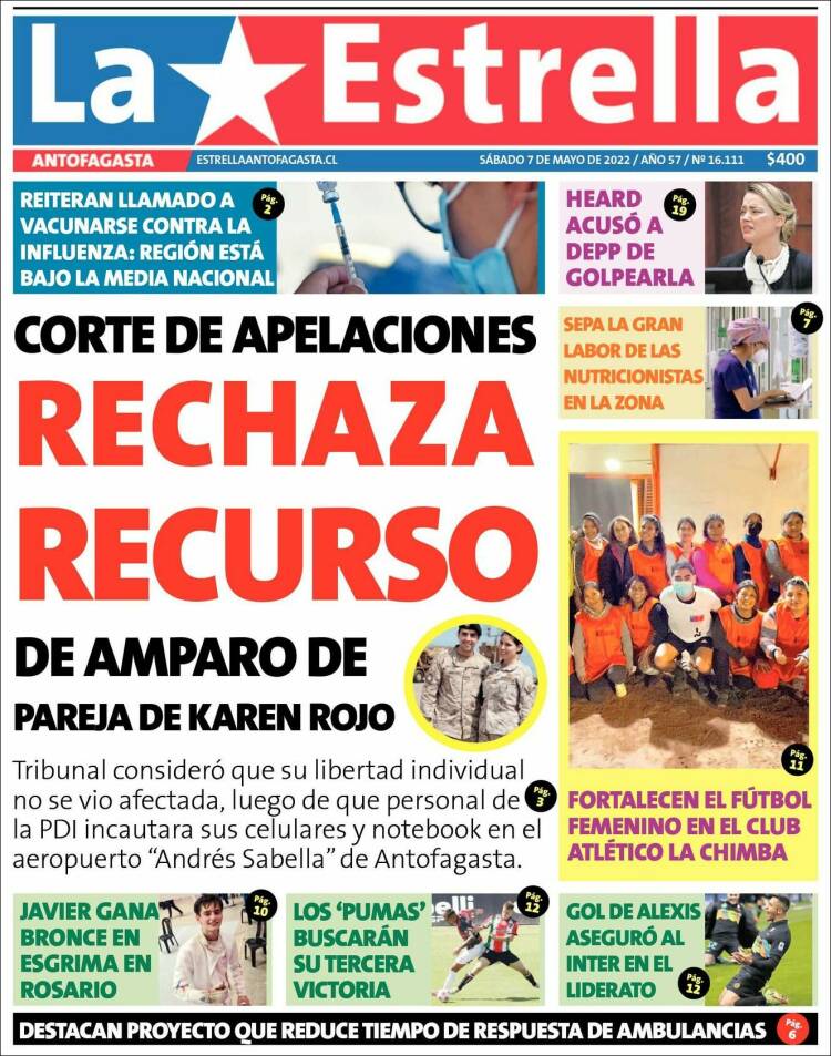 Portada de La Estrella del Norte (Chile)