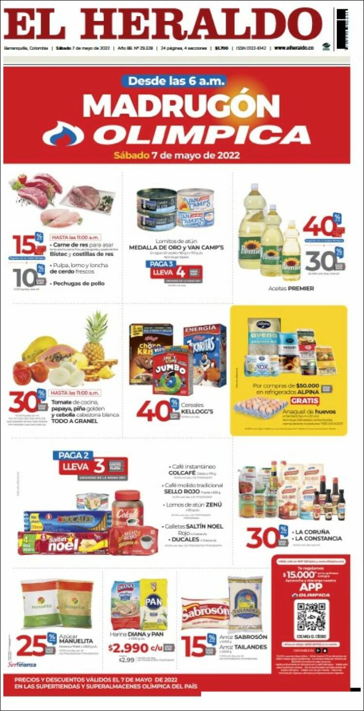 Portada de El Heraldo (Colombia)