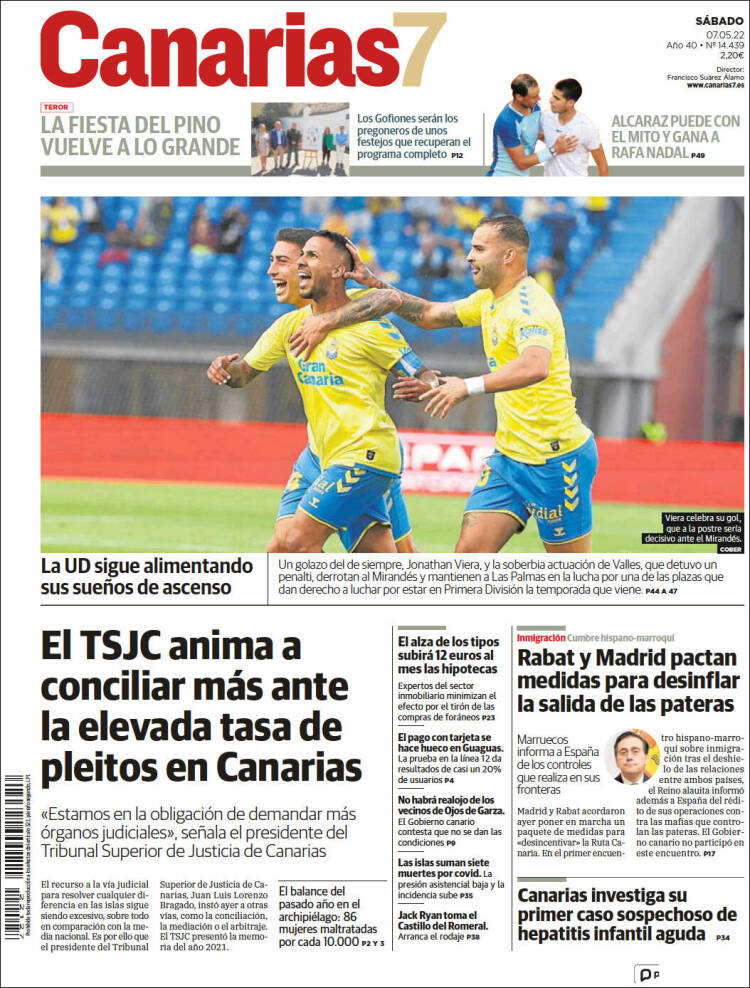 Portada de Canarias 7 (España)