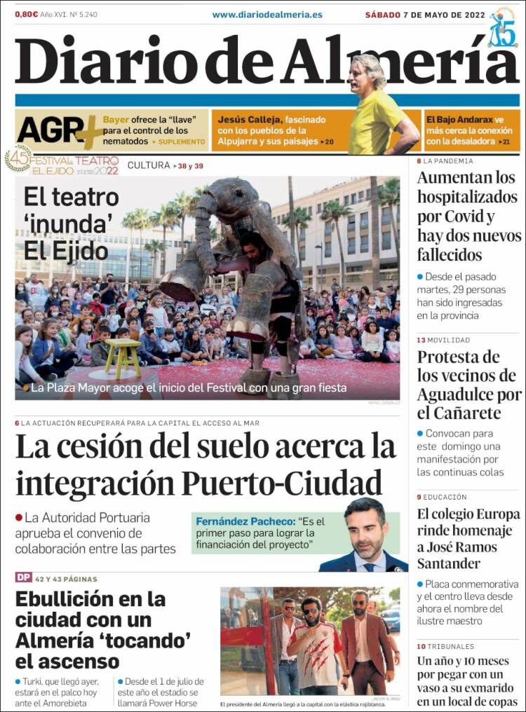 Portada de Diario de Almería (España)