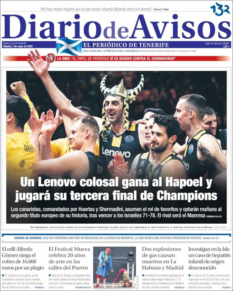 Portada de Diarios de Avisos (España)