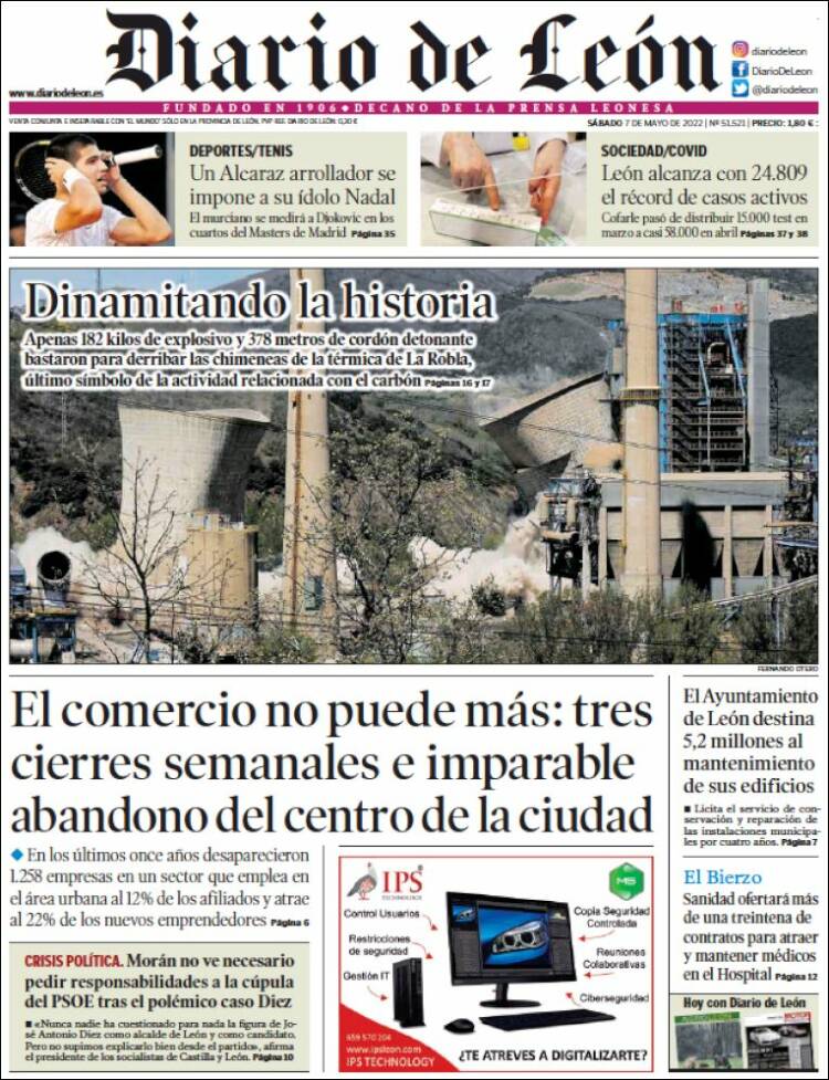 Portada de Diario de León (España)