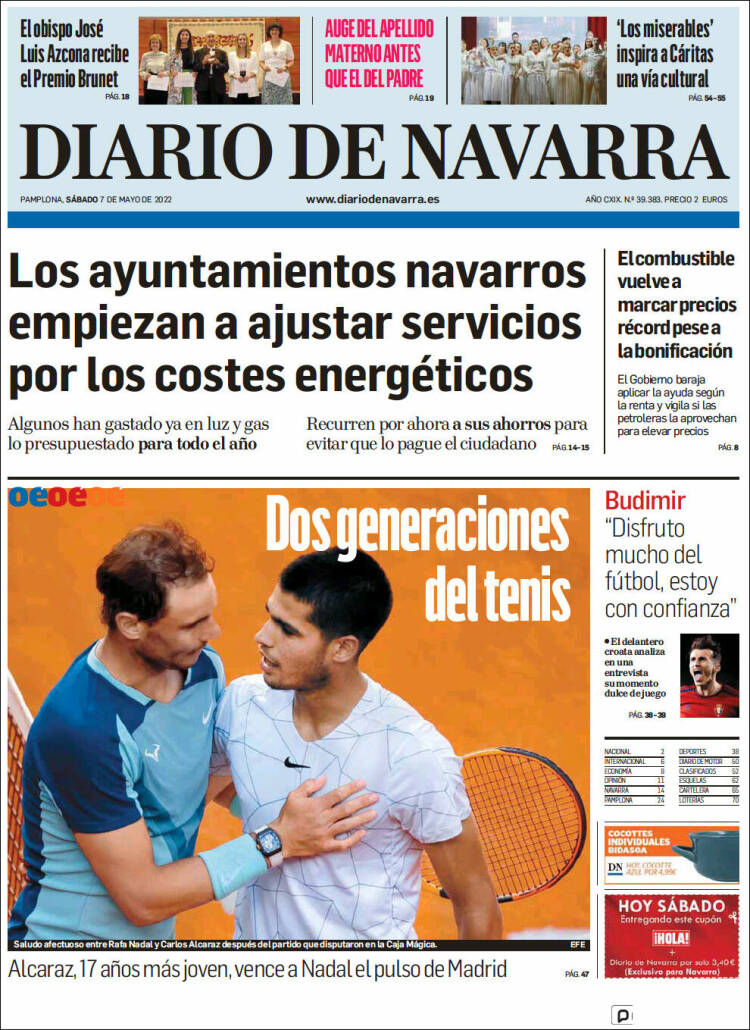 Portada de Diario de Navarra (España)