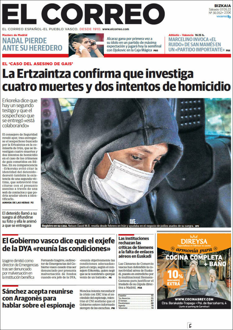 Portada de El Correo (España)