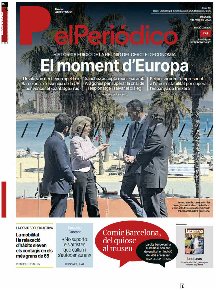 Portada de El Periódico de Catalunya (España)
