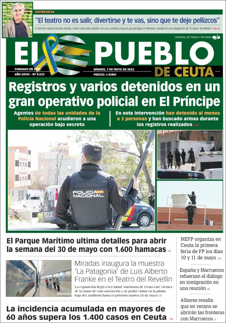 Portada de El Pueblo de Ceuta (España)