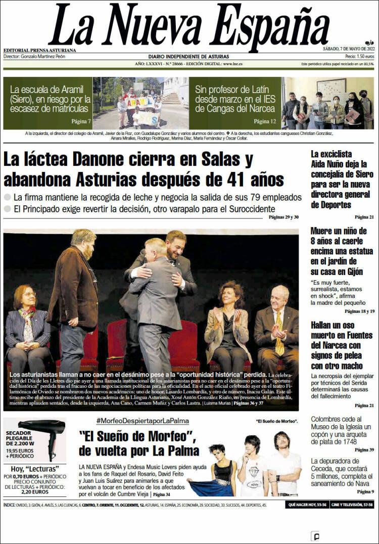 Portada de La Nueva España (España)