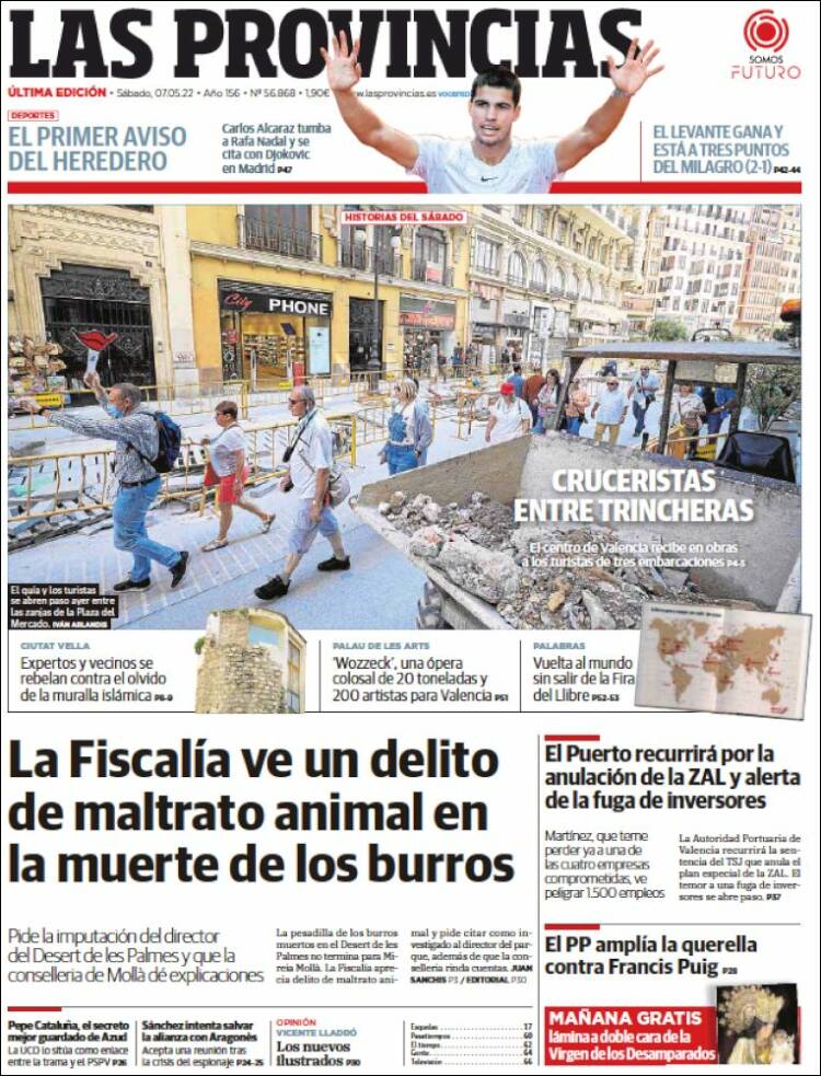 Portada de Las Provincias (España)