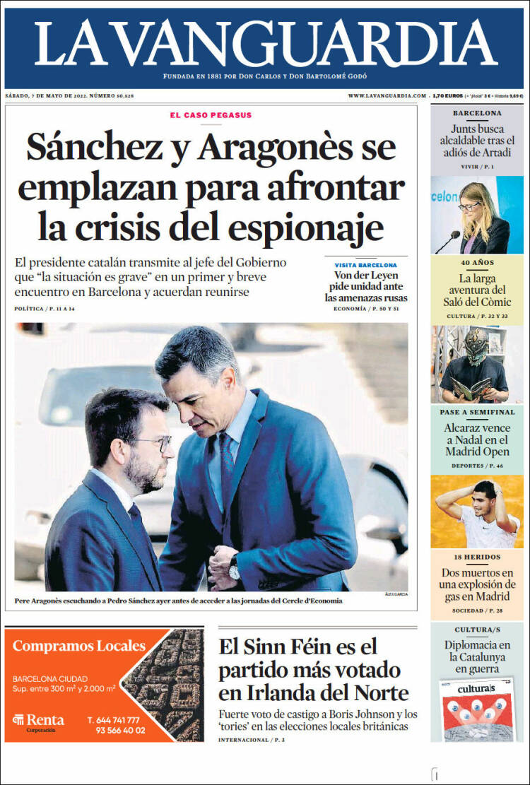 Portada de La Vanguardia (España)
