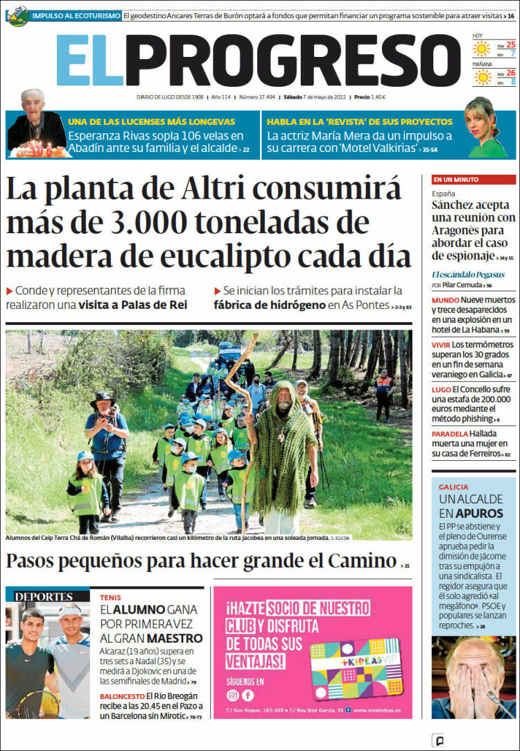 Portada de El Progreso (España)