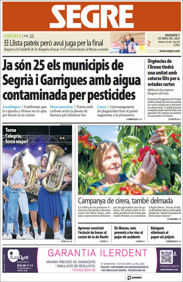 Portada de Segre (España)