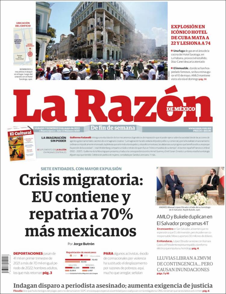 Portada de La Razón (México)