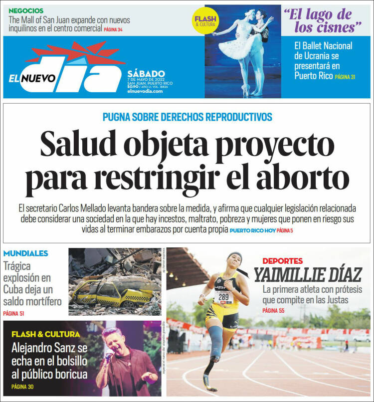 Portada de El Nuevo Día (Puerto Rico)
