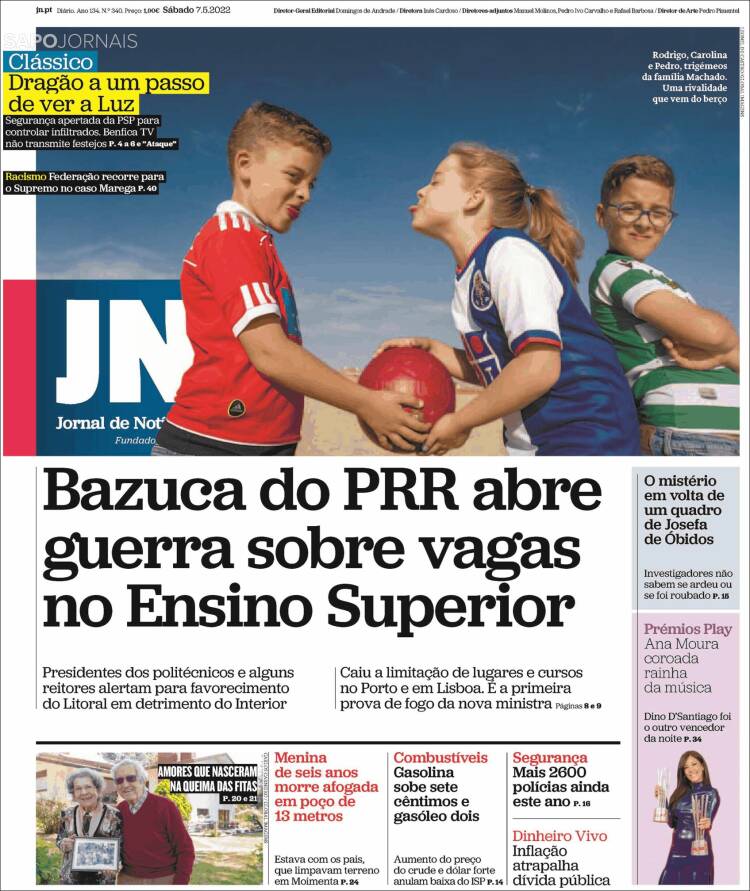 Portada de Jornal de Notícias (Portugal)