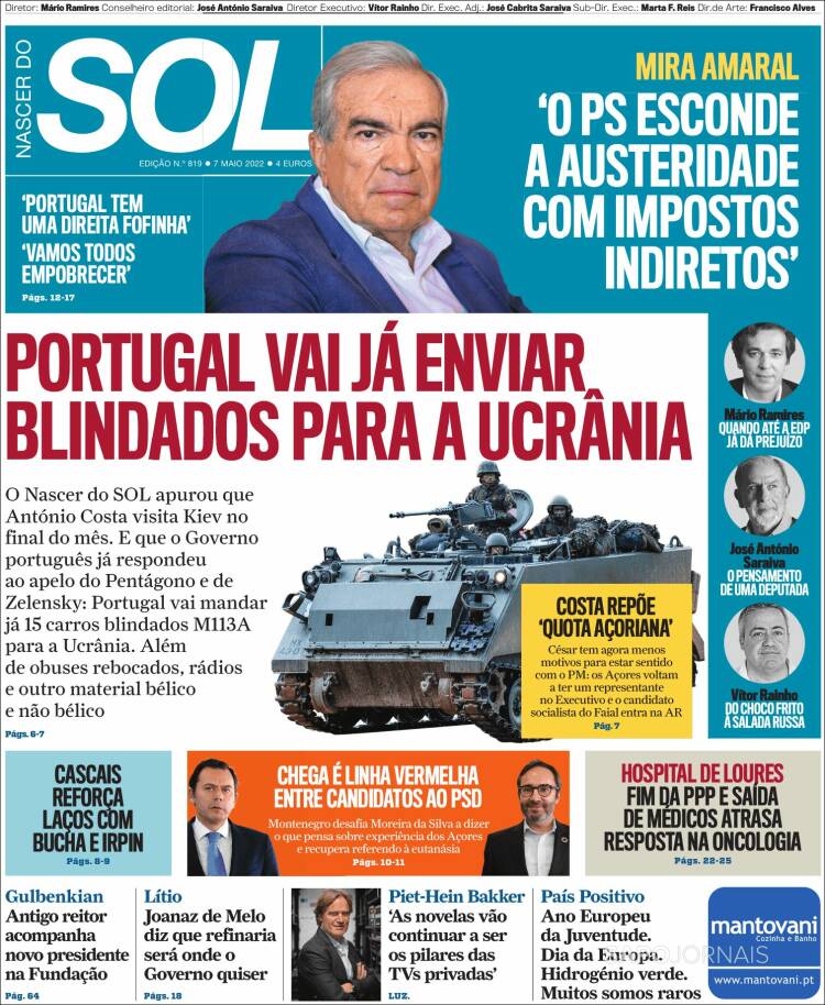 Portada de Jornal Sol (Portugal)