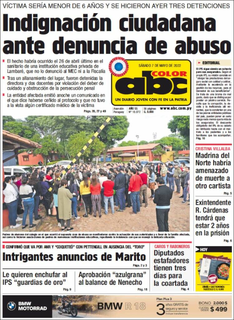 Portada de ABC Color (Paraguay)