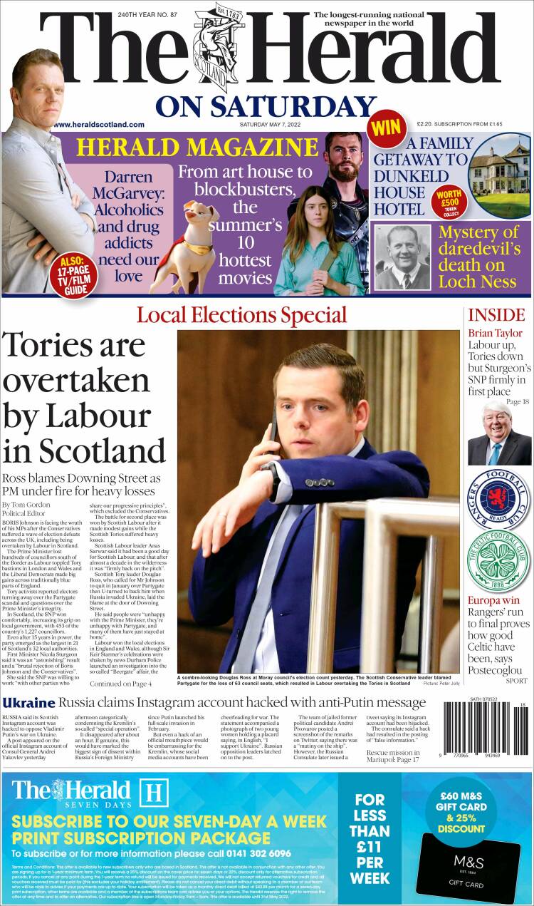 Portada de The Herald (United Kingdom)