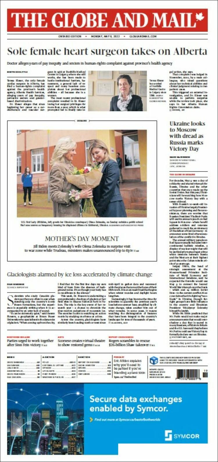 Portada de The Globe and Mail (Canada)