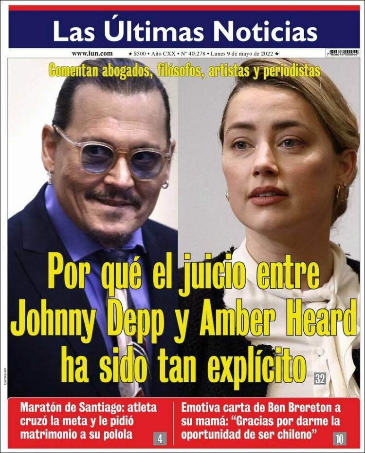 Portada de Las Últimas Noticias (Chile)