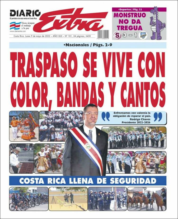 Portada de Diario Extra (Costa Rica)