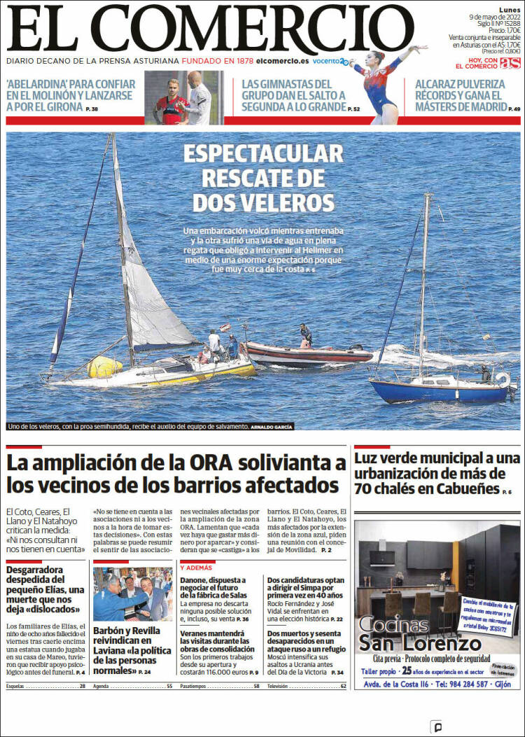 Portada de El Comercio - Gijón (España)