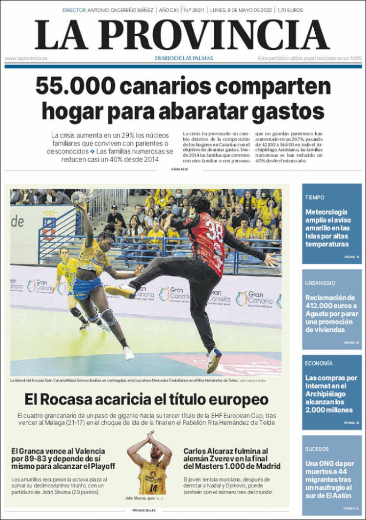 Portada de La Provincia (España)