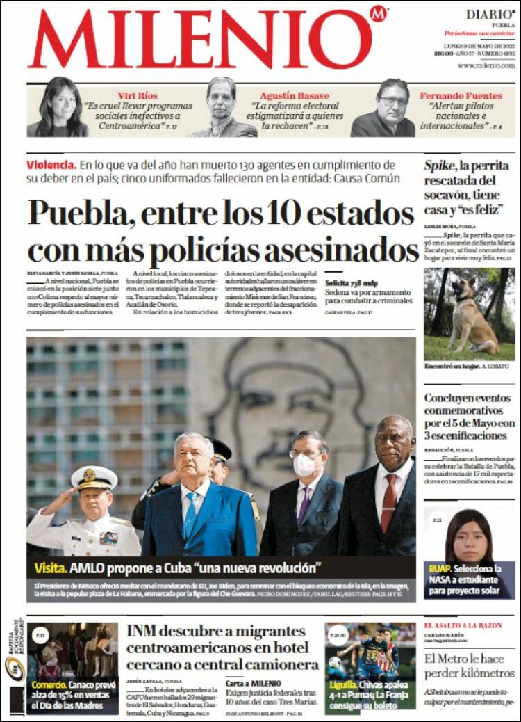 Portada de Milenio de Puebla (M&eacute;xico)