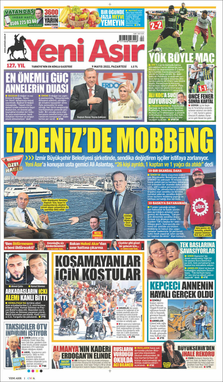 Portada de Yeni Asır (Turqu&iacute;a)