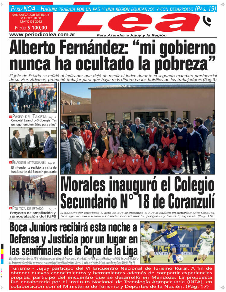 Portada de Periódico Lea (Argentina)