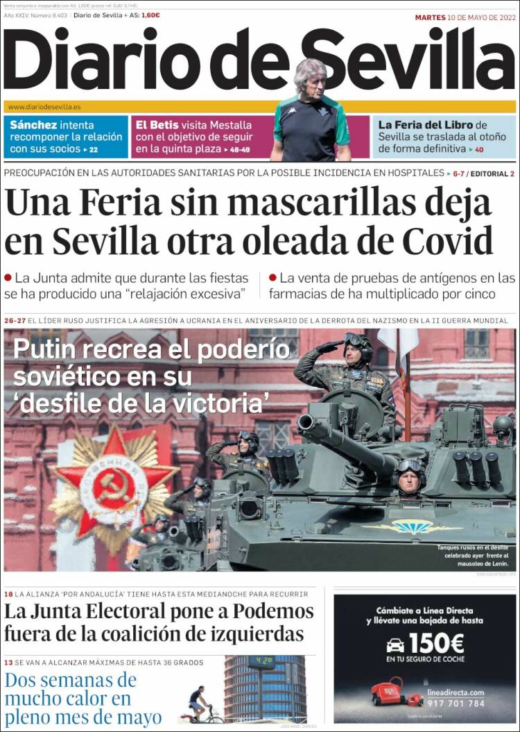 Portada de Diario de Sevilla (España)