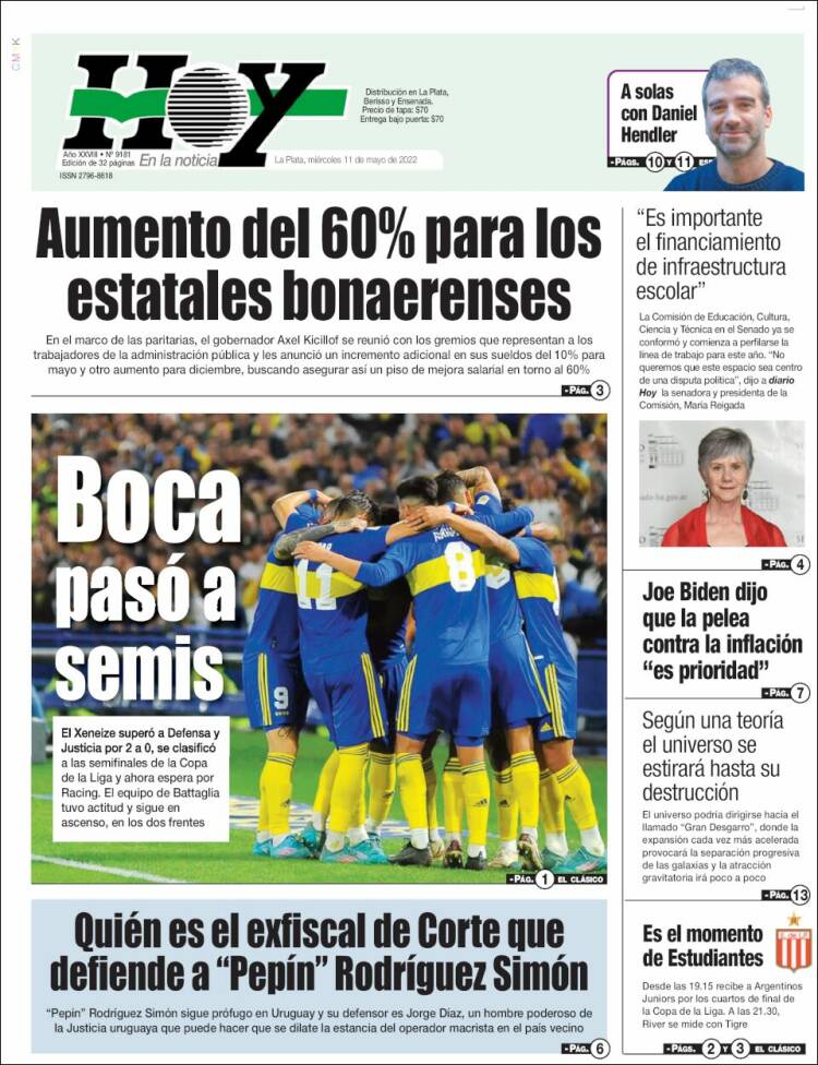 Portada de Diario Hoy (Argentina)