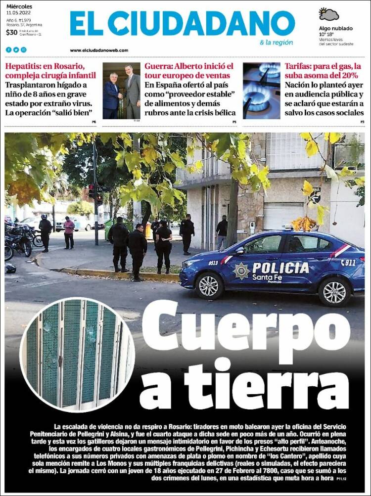 Portada de Diario El Ciudadano (Argentina)