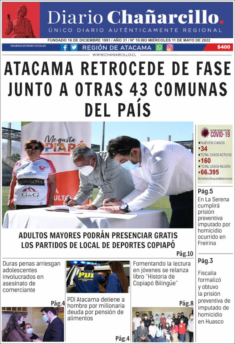 Portada de Diario Chañarcillo (Chile)