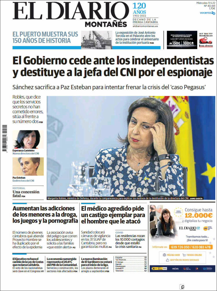 Portada de El Diario Montañés (Espa&ntilde;a)