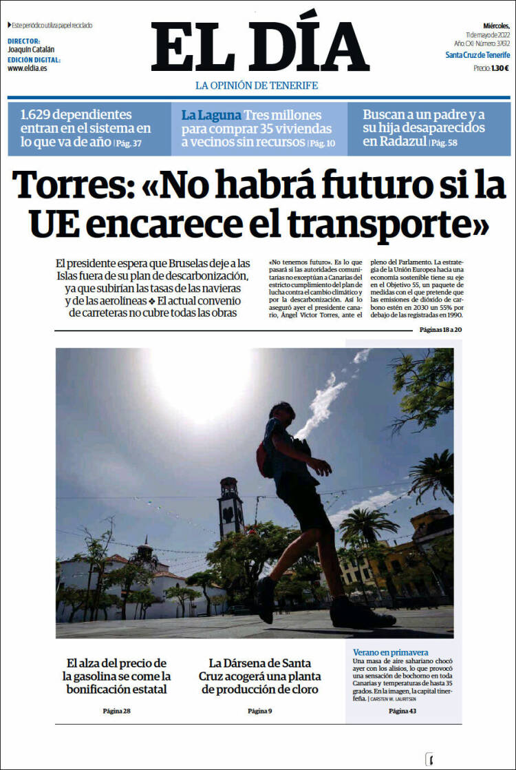 Portada de El Día (Espa&ntilde;a)