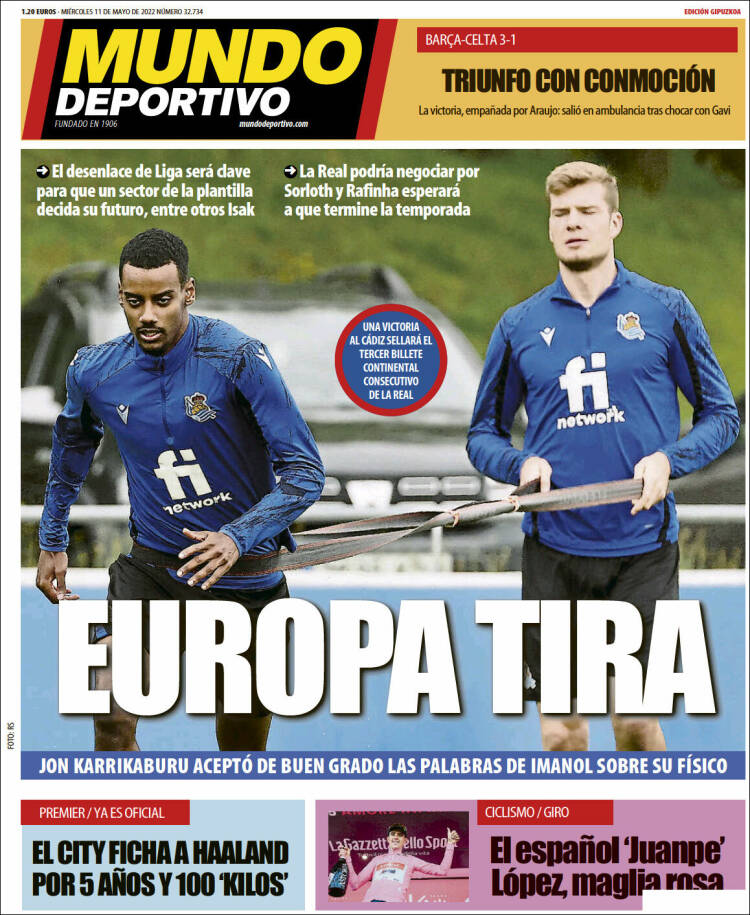 Portada de Mundo Deportivo Gipuzkoa (Espa&ntilde;a)