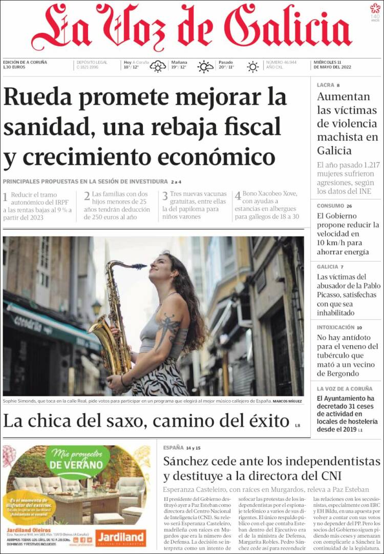 Portada de La Voz de Galicia (Espa&ntilde;a)