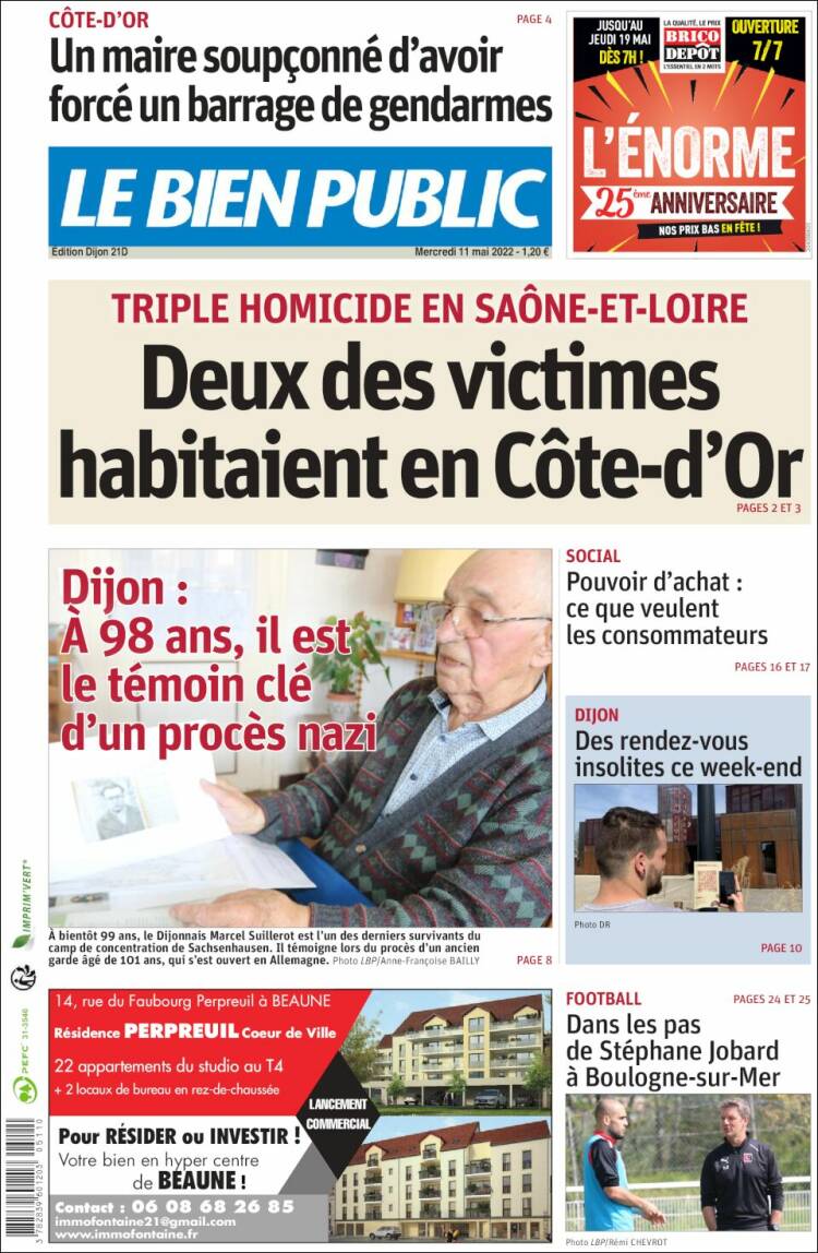 Portada de Le Bien Public (Francia)
