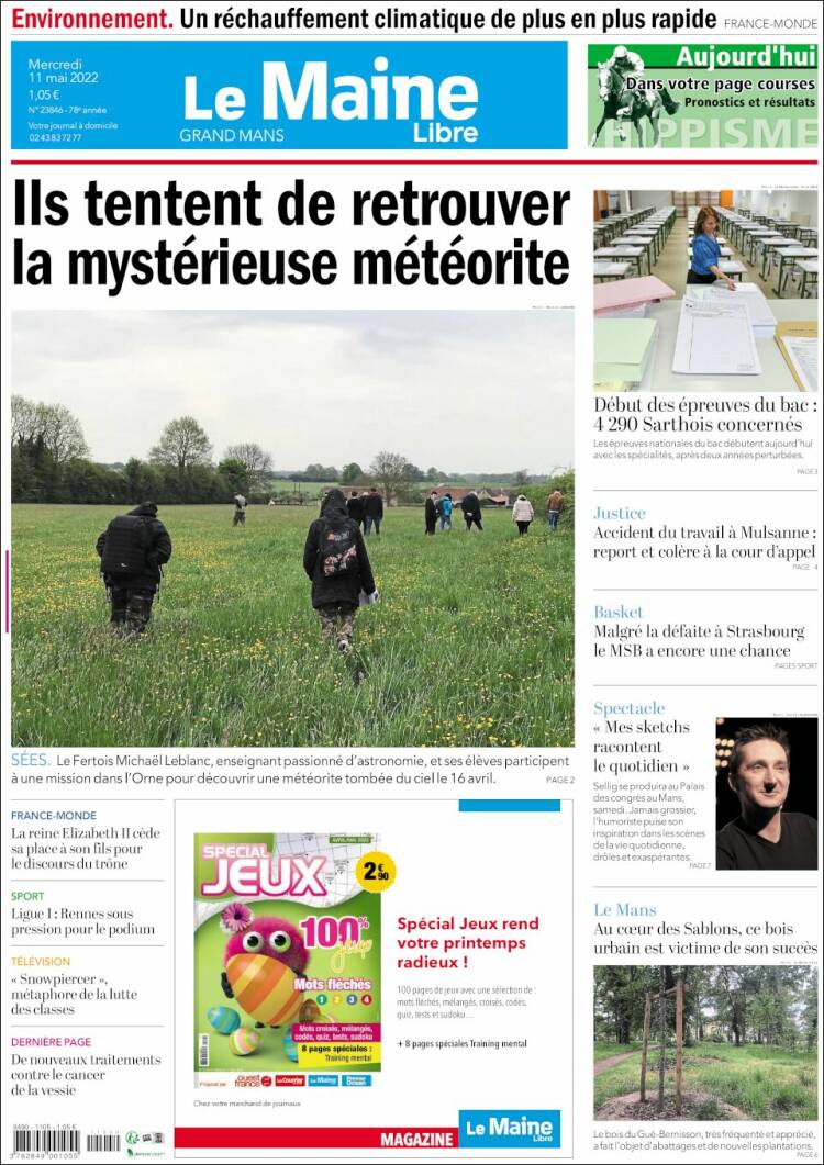Portada de Le Maine Libre (Francia)