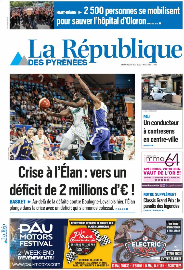 Portada de La République des Pyrénées (Francia)