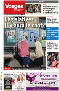 Portada de Vosges Matin (Francia)