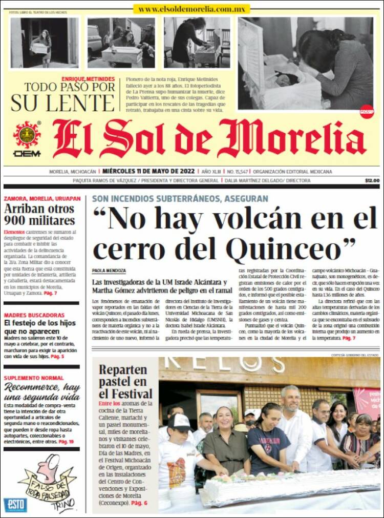 Portada de El Sol de Morelia (M&eacute;xico)