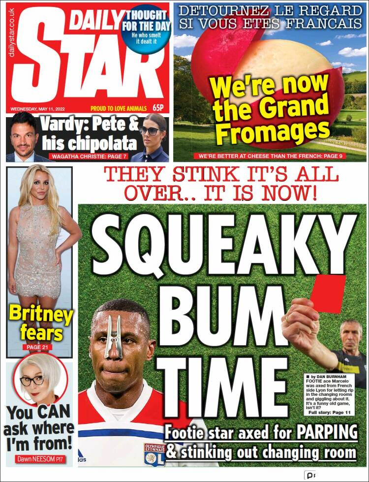 Portada de Daily Star (Reino Unido)