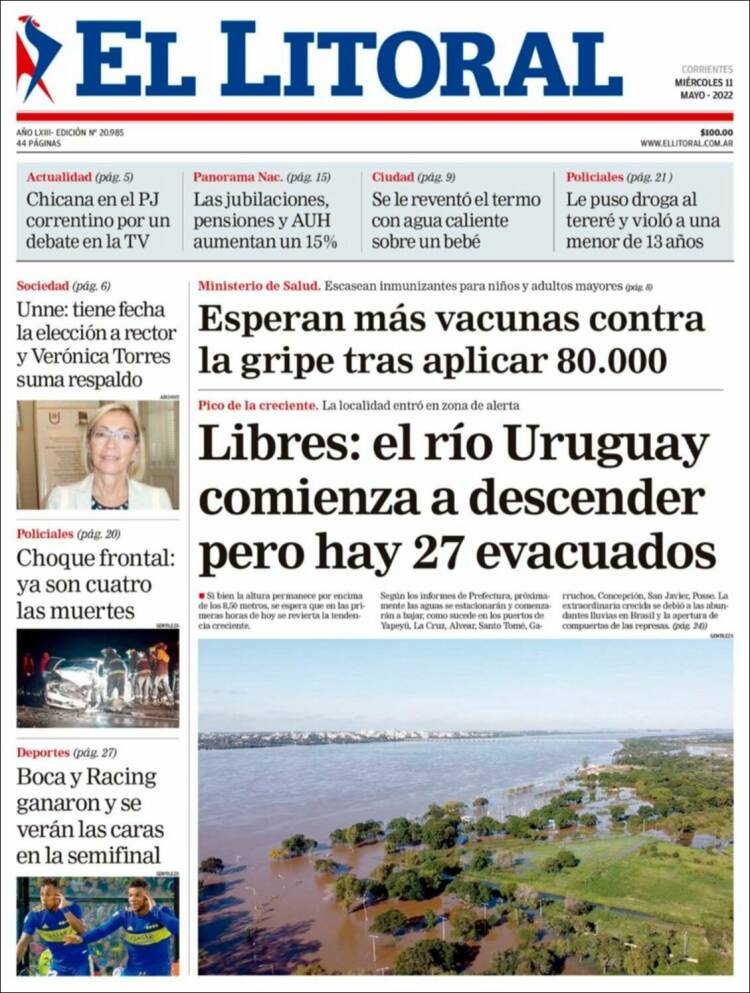 Portada de El Litoral Corrientes (Argentina)