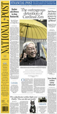 Portada de The National Post (Canada)