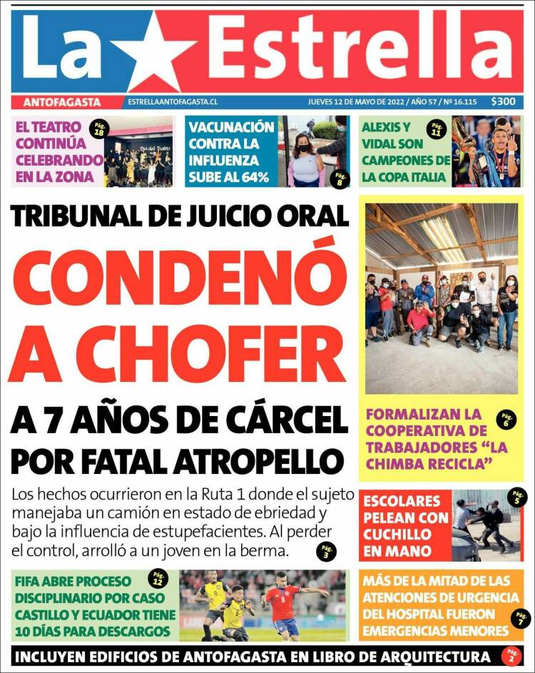 Portada de La Estrella del Norte (Chile)