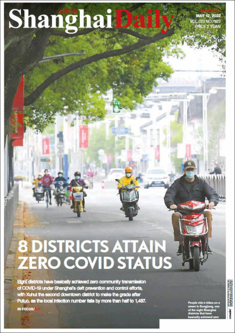 Portada de Shanghai Daily (China)